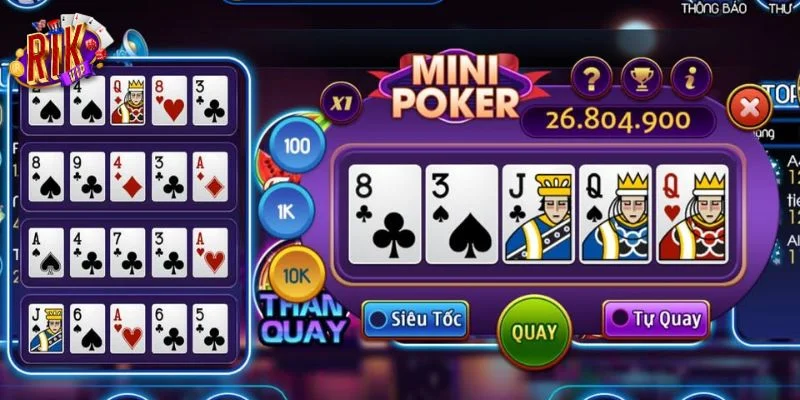 Poker Mini Có Gì Thú Vị? Tỷ Lệ Ăn Tiền Game Poker RIKVIP 1 Poker Mini là thể thức cược Poker mới mẻ tại cổng game RIKVIP.